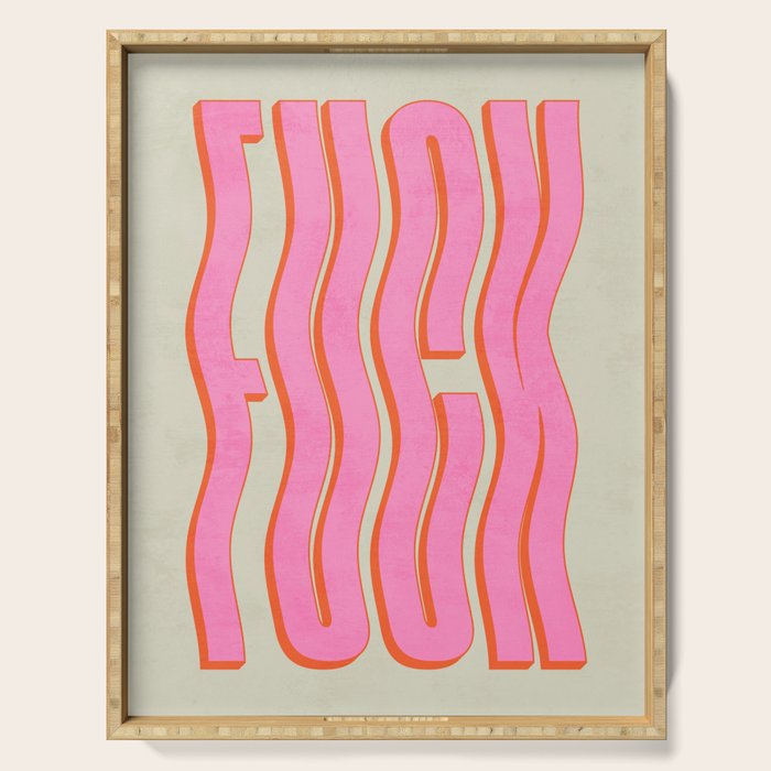 Favorite Word: Peach Wavy Edition Serving Tray Gallery Image 1