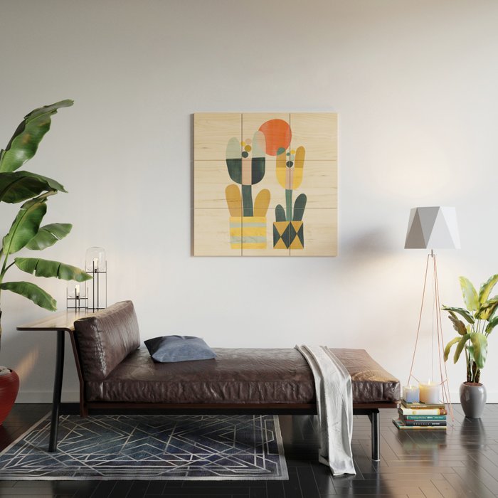 Two flowers Wood Wall Art Gallery Image 2