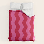  Red and Pink Candy Striped Waves Duvet Cover Gallery Image 6