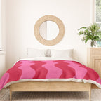  Red and Pink Candy Striped Waves Duvet Cover Gallery Image 3