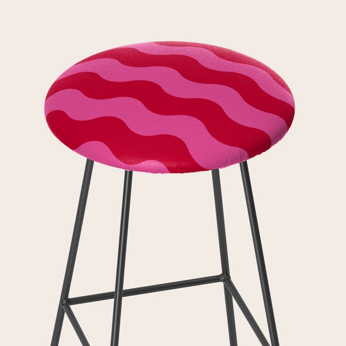  Red and Pink Candy Striped Waves Stool Gallery Image 2