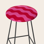  Red and Pink Candy Striped Waves Stool Gallery Image 2