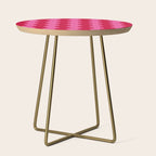  Red and Pink Candy Striped Waves Side Table Gallery Image 1
