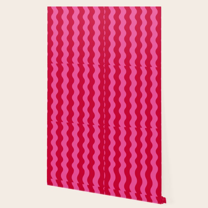  Red and Pink Candy Striped Waves Wallpaper Gallery Image 2