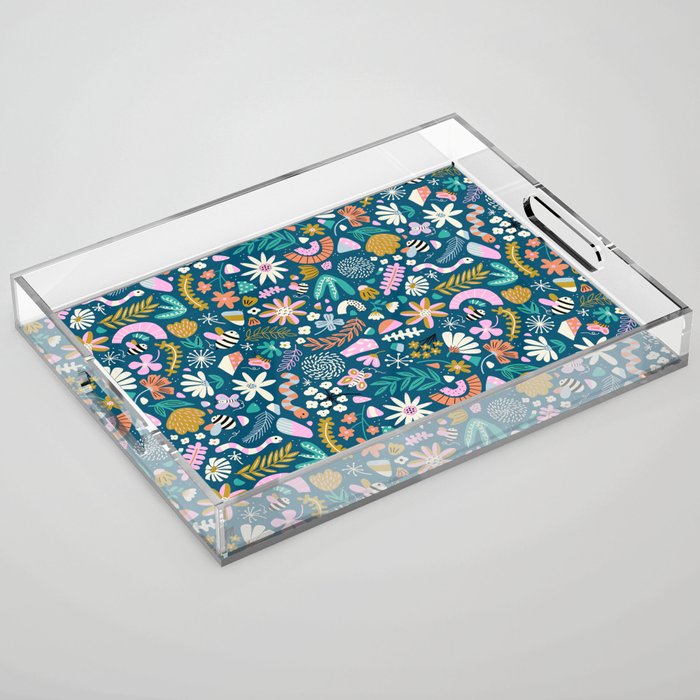 Cute Insects Kids Pattern Acrylic Tray Gallery Image 1