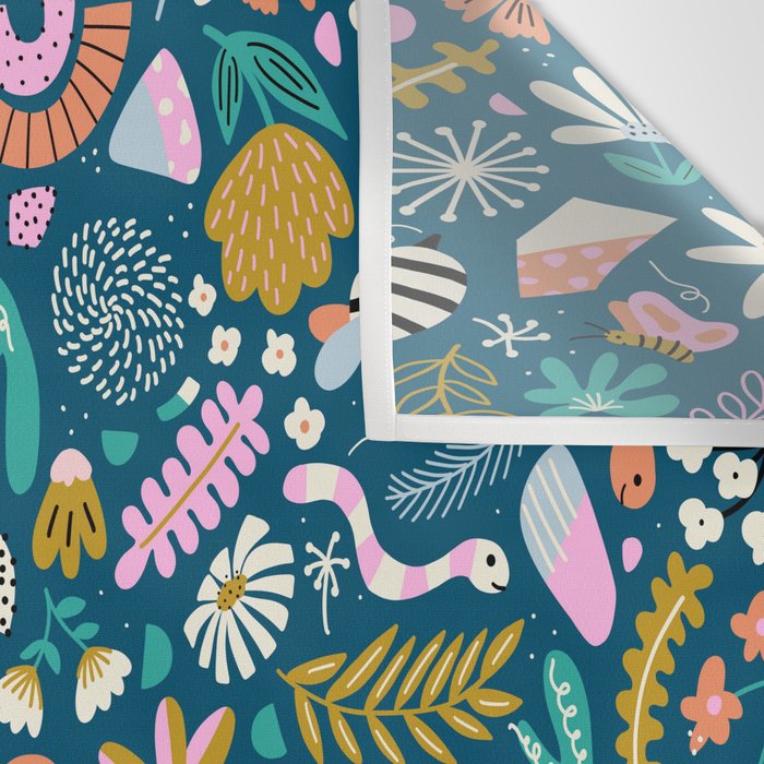 Cute Insects Kids Pattern Wall Tapestry Gallery Image 3