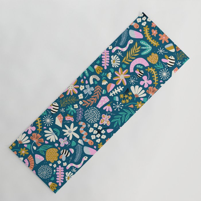 Cute Insects Kids Pattern Yoga Mat Gallery Image 1