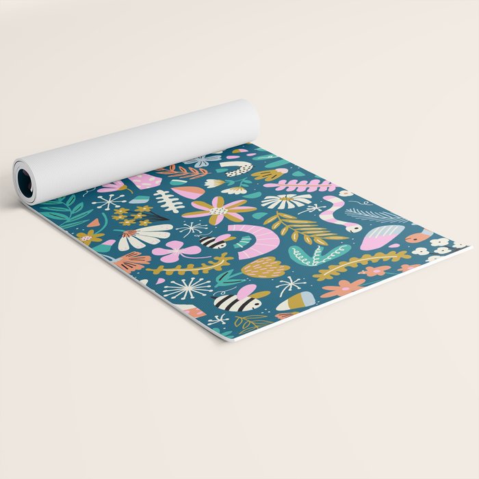 Cute Insects Kids Pattern Yoga Mat Gallery Image 2