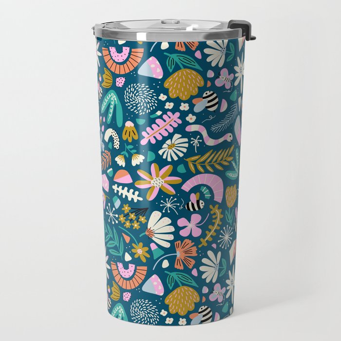 Cute Insects Kids Pattern Travel Mug Gallery Image 2