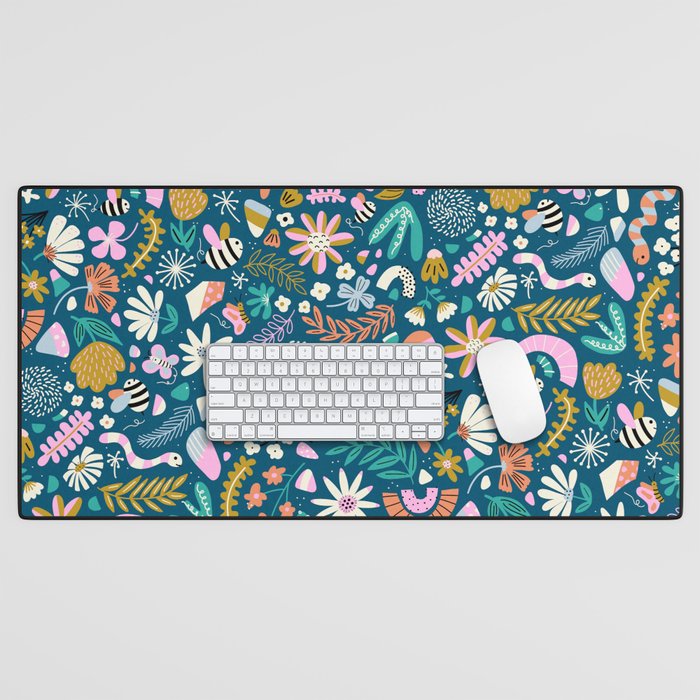 Cute Insects Kids Pattern Desk Mat Gallery Image 1