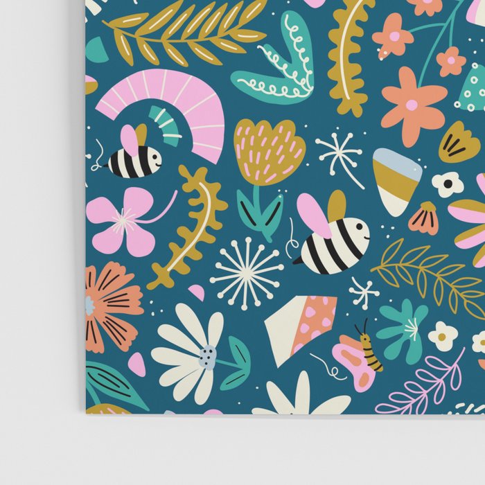 Cute Insects Kids Pattern Poster Gallery Image 3