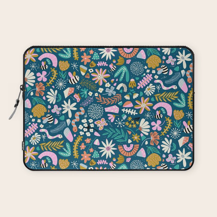 Cute Insects Kids Pattern Laptop Sleeve Gallery Image 1