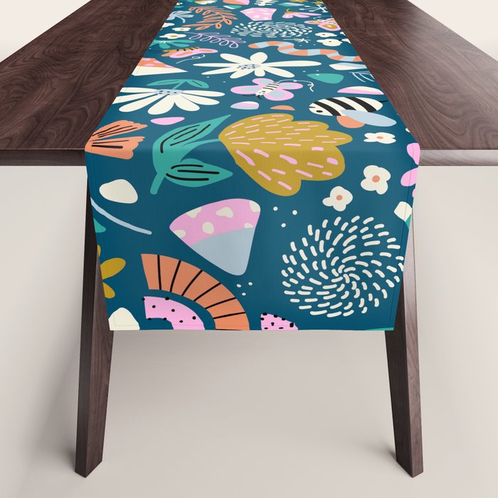 Cute Insects Kids Pattern Table Runner Gallery Image 1