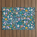 Cute Insects Kids Pattern Outdoor Rug Gallery Image 1