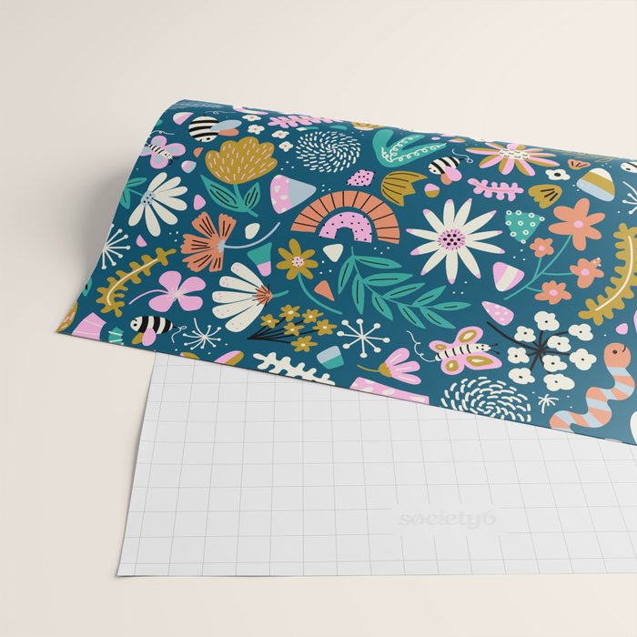 Cute Insects Kids Pattern Wrapping Paper Gallery Image 2