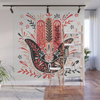 Hamsa Hand - Red & Black Palette Wall Mural Gallery Image 1