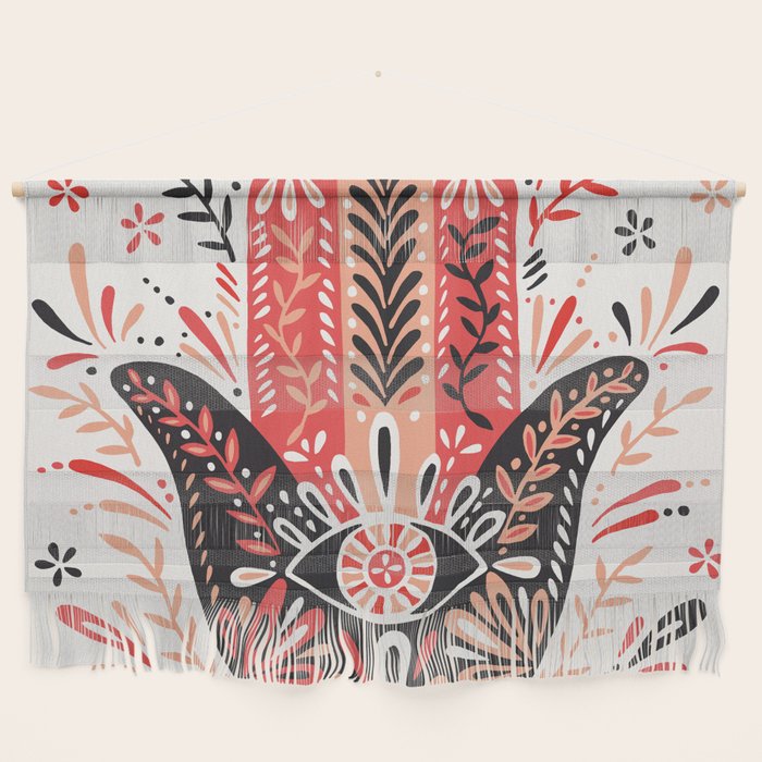 Hamsa Hand - Red & Black Palette Wall Hanging Gallery Image 1