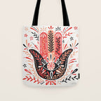 Hamsa Hand - Red & Black Palette Tote Bag Gallery Image 1