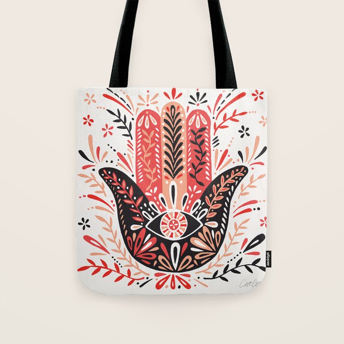 Hamsa Hand - Red & Black Palette Tote Bag Gallery Image 1