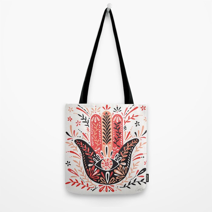 Hamsa Hand - Red & Black Palette Tote Bag Gallery Image 2