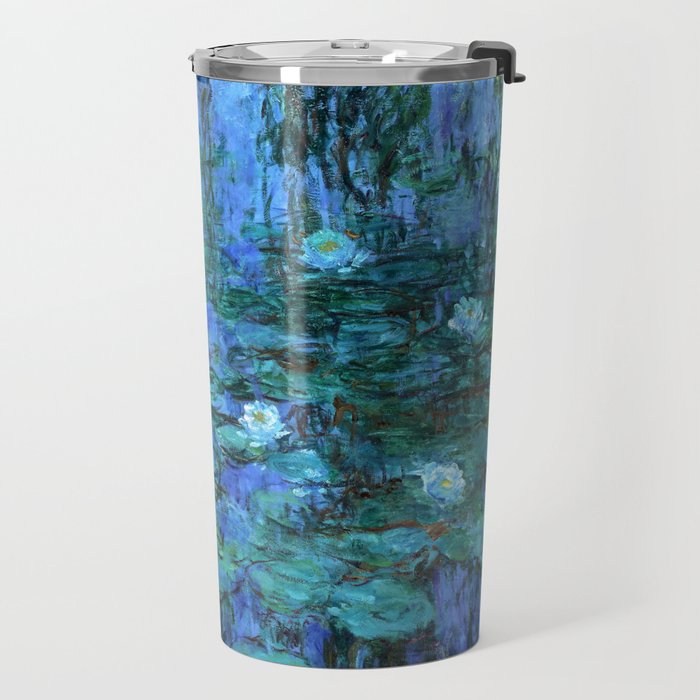 Claude Monet Water Lilies BLUE Travel Mug Gallery Image 2