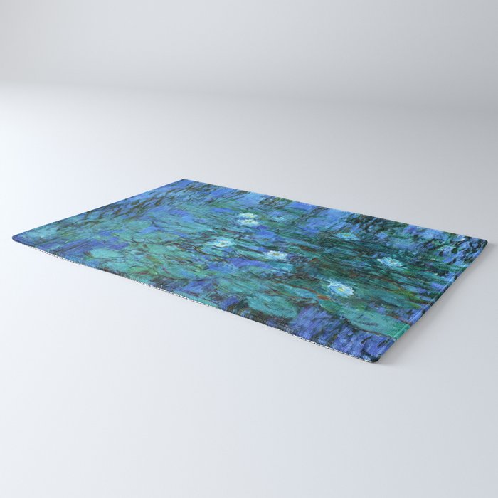 Claude Monet Water Lilies BLUE Rug Gallery Image 3