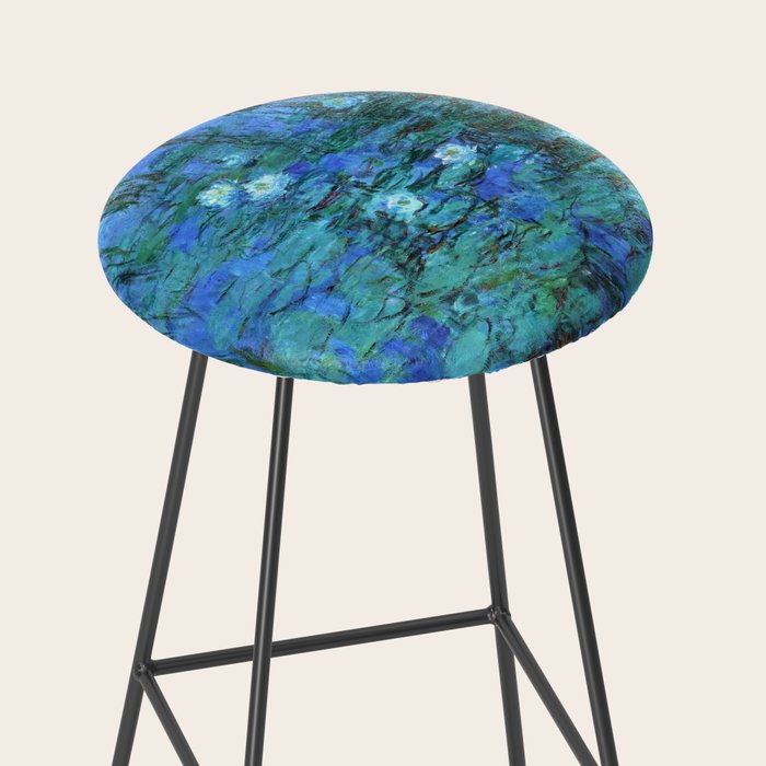 Claude Monet Water Lilies BLUE Stool Gallery Image 2
