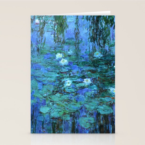 Claude Monet Water Lilies BLUE Stationery Card Gallery Image 1