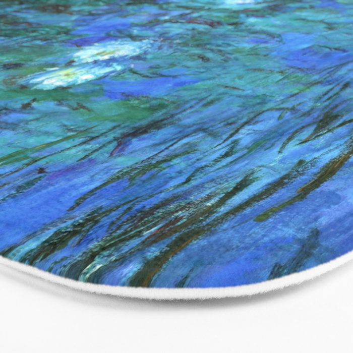 Claude Monet Water Lilies BLUE Bath Mat Gallery Image 3