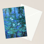 Claude Monet Water Lilies BLUE Stationery Card Gallery Image 2