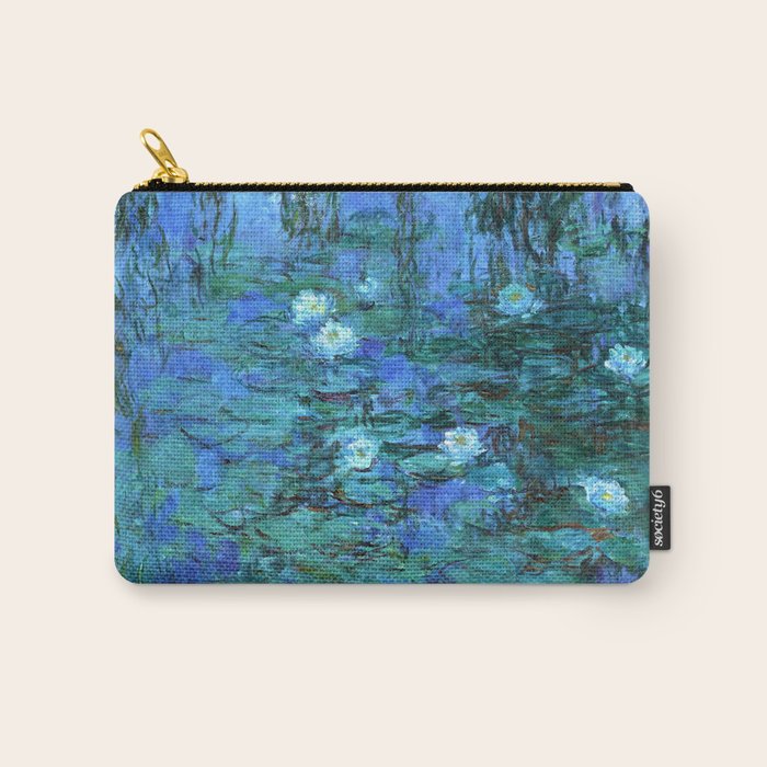 Claude Monet Water Lilies BLUE Carry All Pouch Gallery Image 1
