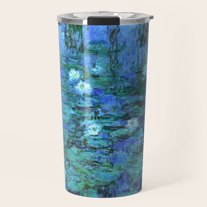 Claude Monet Water Lilies BLUE Travel Mug Gallery Image 1