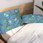 Claude Monet Water Lilies BLUE Pillow Sham Gallery Image 2