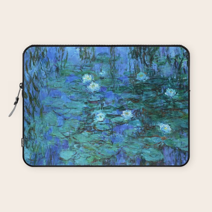 Claude Monet Water Lilies BLUE Laptop Sleeve Gallery Image 1