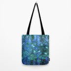 Claude Monet Water Lilies BLUE Tote Bag Gallery Image 2