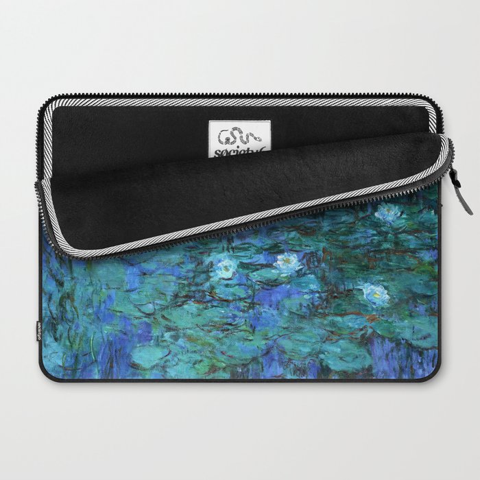 Claude Monet Water Lilies BLUE Laptop Sleeve Gallery Image 2