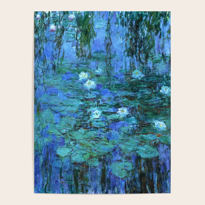 Claude Monet Water Lilies BLUE Poster Gallery Image 4