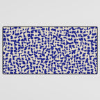 Playful strokes #3 / Beige on Blue Desk Mat Gallery Image 3