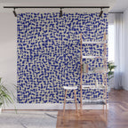 Playful strokes #3 / Beige on Blue Wall Mural Gallery Image 1