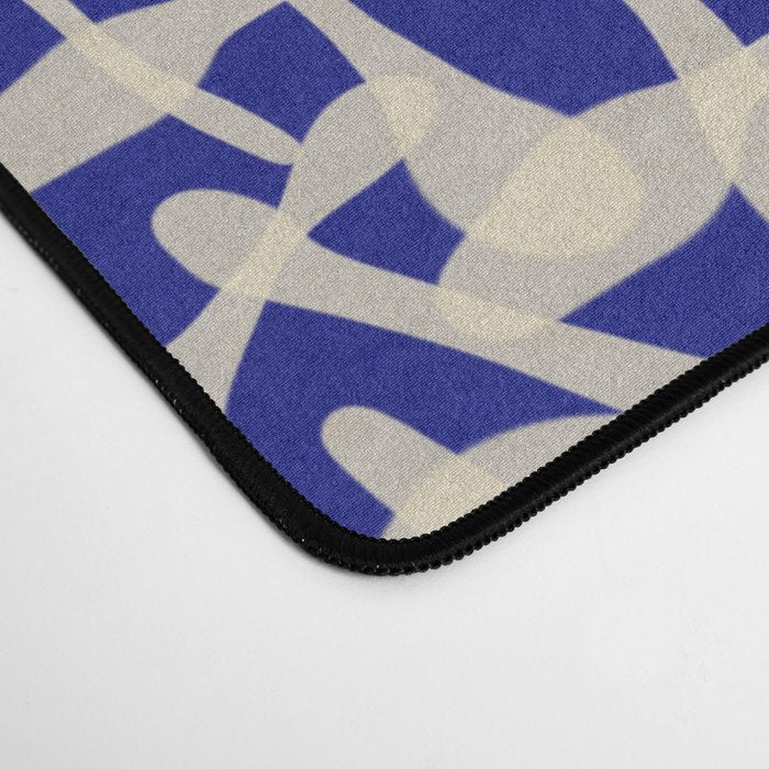 Playful strokes #3 / Beige on Blue Desk Mat Gallery Image 4