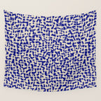 Playful strokes #3 / Beige on Blue Wall Tapestry Gallery Image 4