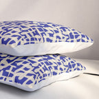 Playful strokes #3 / Beige on Blue Pillow Sham Gallery Image 3