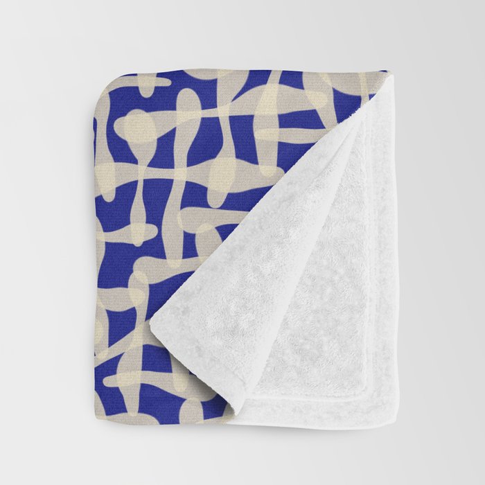 Playful strokes #3 / Beige on Blue Throw Blanket Gallery Image 3