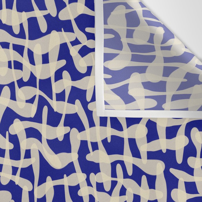 Playful strokes #3 / Beige on Blue Wall Tapestry Gallery Image 3