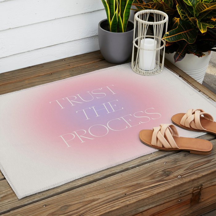 Trust The Process Gradient Lavender & Pink Outdoor Rug Gallery Image 2