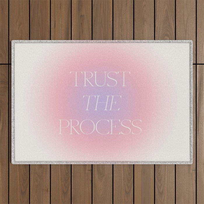 Trust The Process Gradient Lavender & Pink Outdoor Rug Gallery Image 1