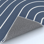 Minimal Arch XIV Navy Blue Modern Geometric Lines Rug Gallery Image 4