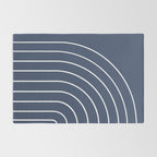 Minimal Arch XIV Navy Blue Modern Geometric Lines Rug Gallery Image 2
