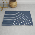 Minimal Arch XIV Navy Blue Modern Geometric Lines Rug Gallery Image 1