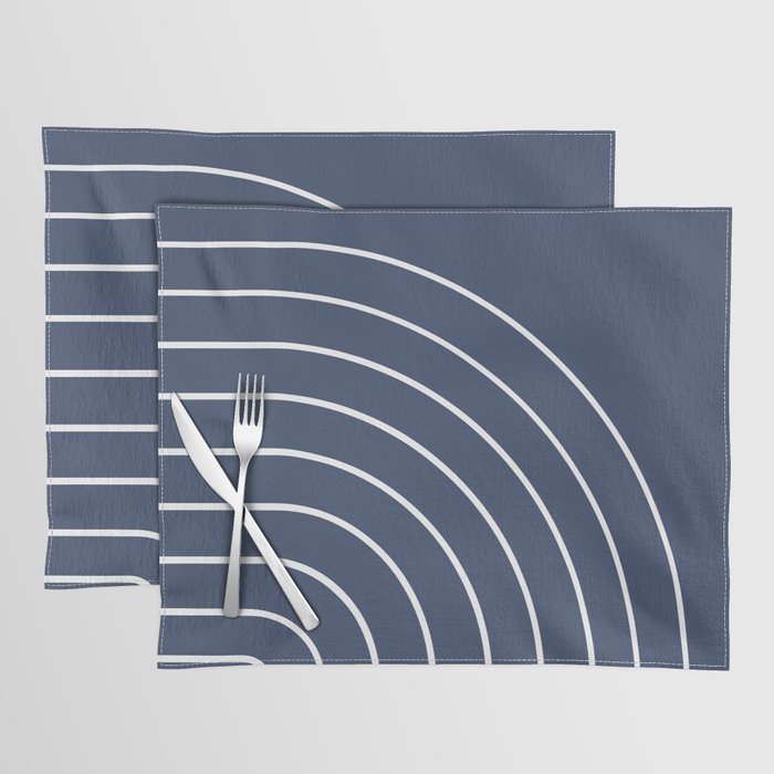 Minimal Arch XIV Navy Blue Modern Geometric Lines Placemat Gallery Image 1
